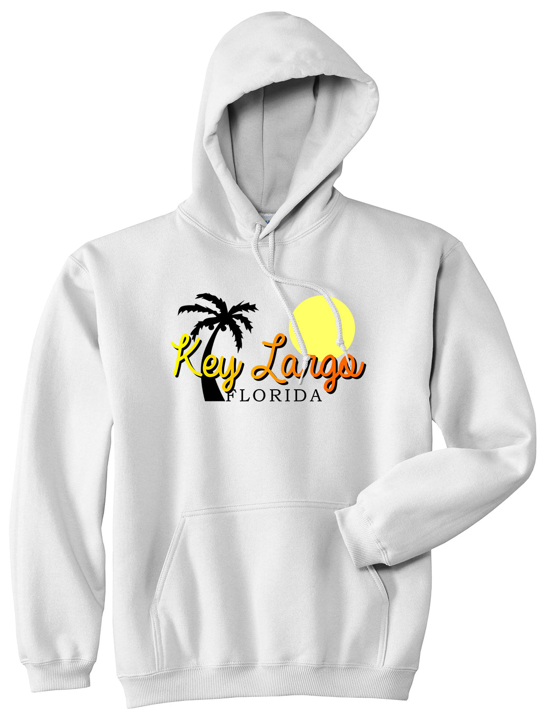 Key Largo Florida Souvenir Mens Pullover Hoodie White by Kings Of NY