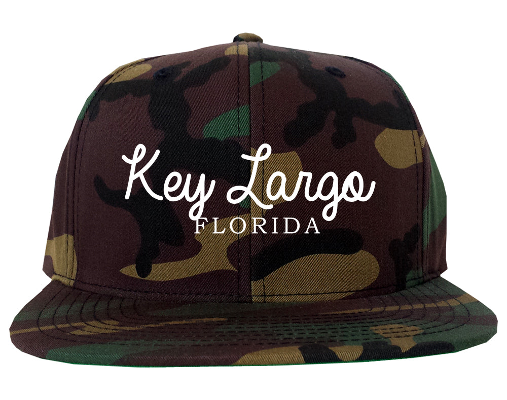 Key Largo Florida Souvenir Mens Snapback Hat Camo