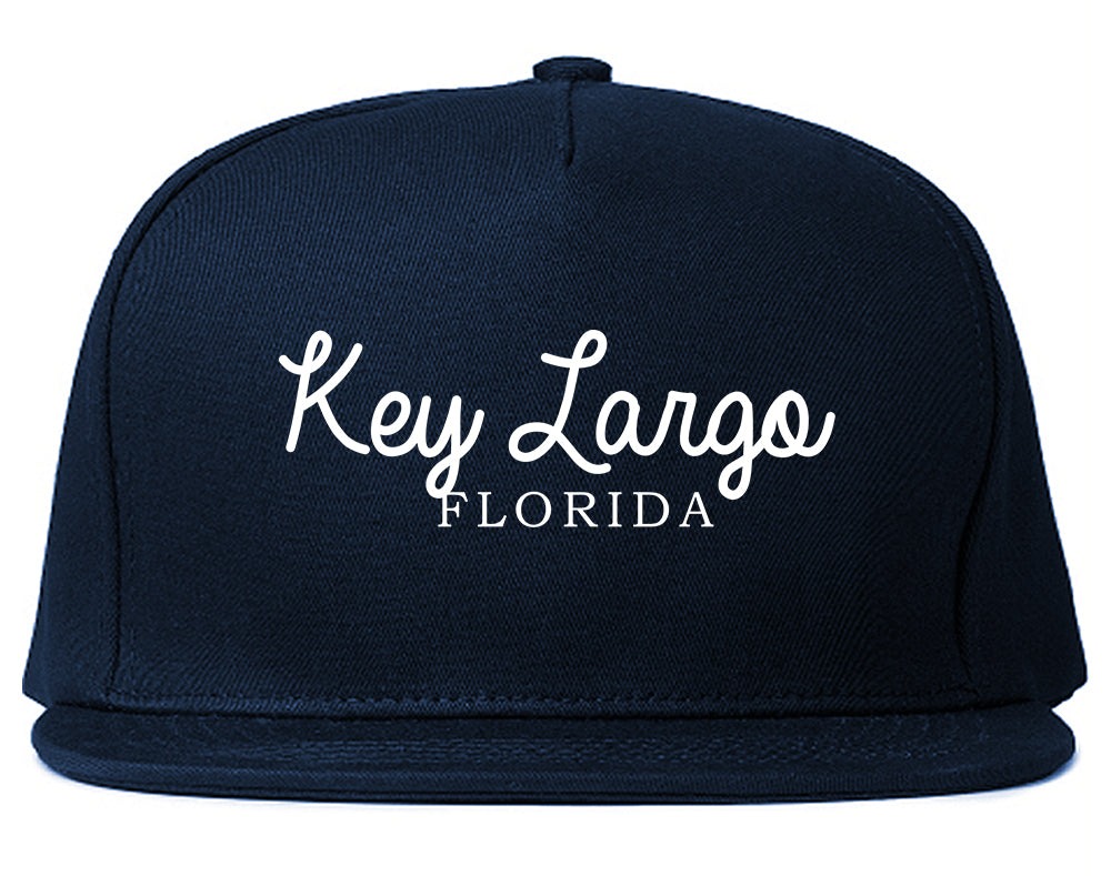 Key Largo Florida Souvenir Mens Snapback Hat Navy Blue