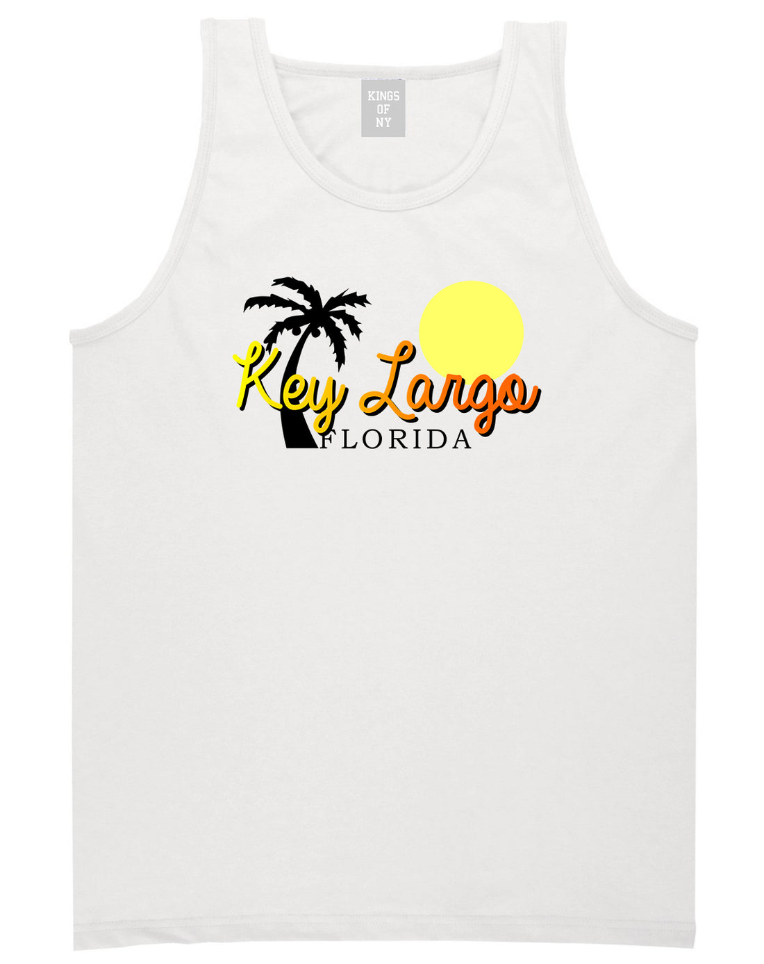Key Largo Florida Souvenir Mens Tank Top Shirt White by Kings Of NY