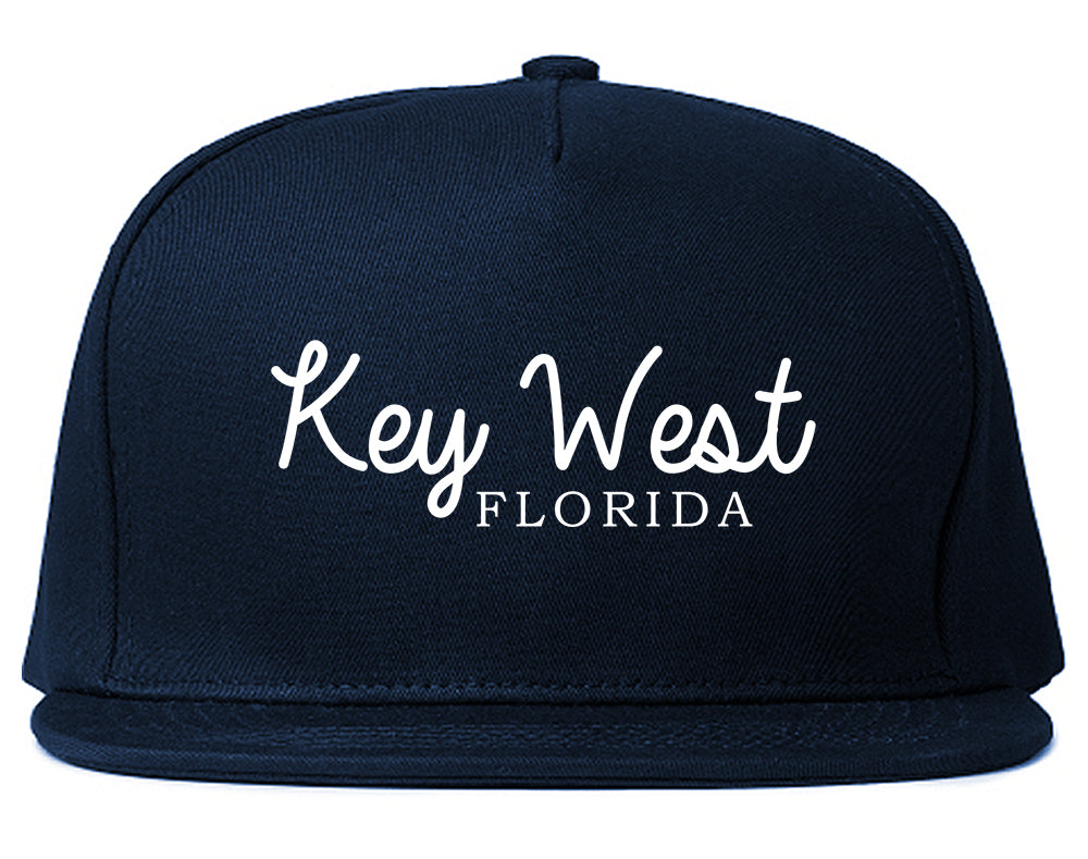 Key West Florida Vacation Mens Snapback Hat Navy Blue