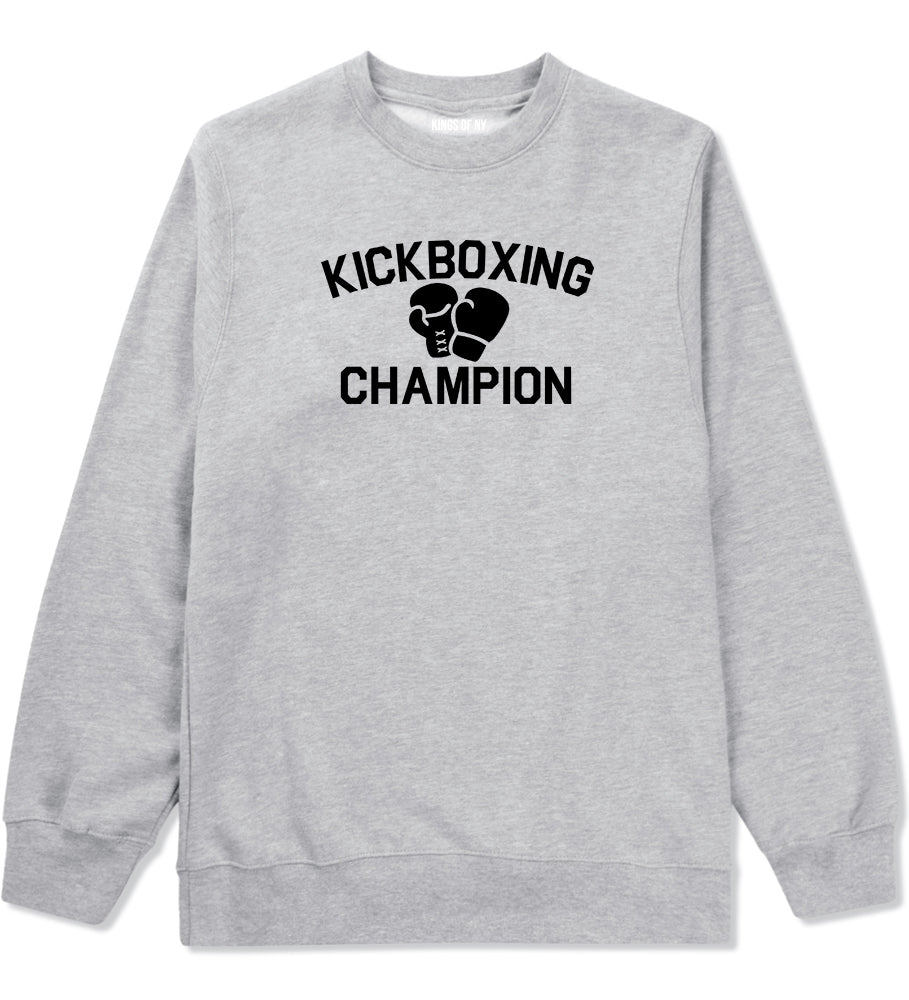Kickboxing Champion Mens Crewneck Sweatshirt Grey by Kings Of NY