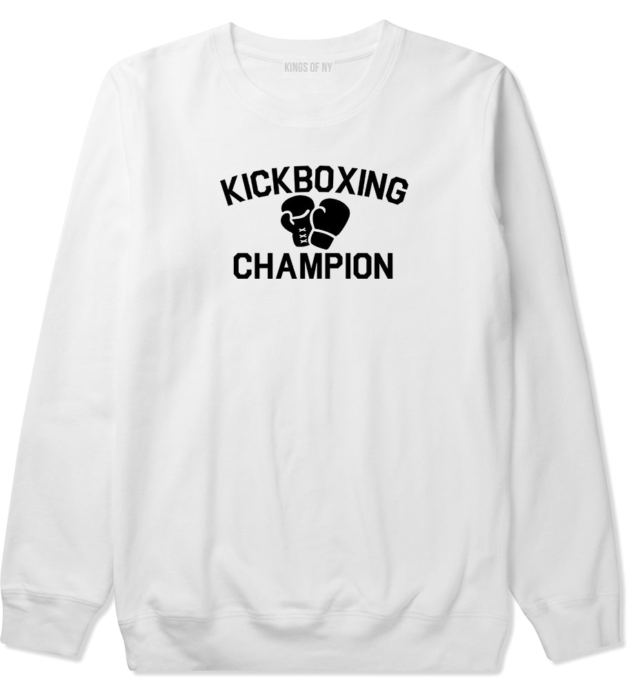 Kickboxing Champion Mens Crewneck Sweatshirt White by Kings Of NY
