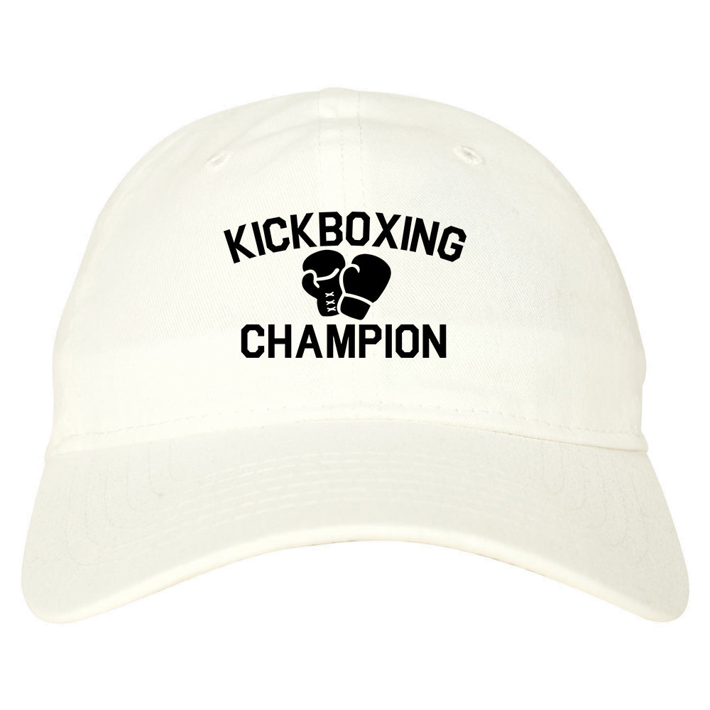 Kickboxing Champion Mens Dad Hat Baseball Cap White