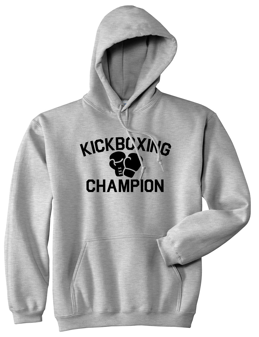 Kickboxing Champion Mens Pullover Hoodie Grey by Kings Of NY
