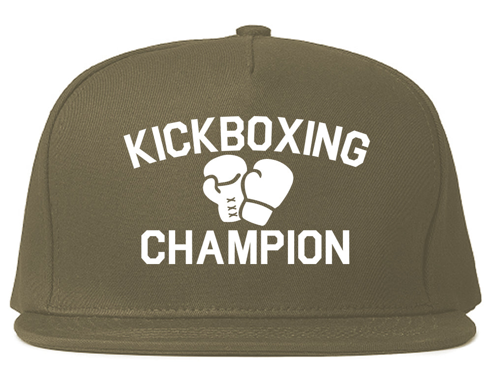 Kickboxing Champion Mens Snapback Hat Grey