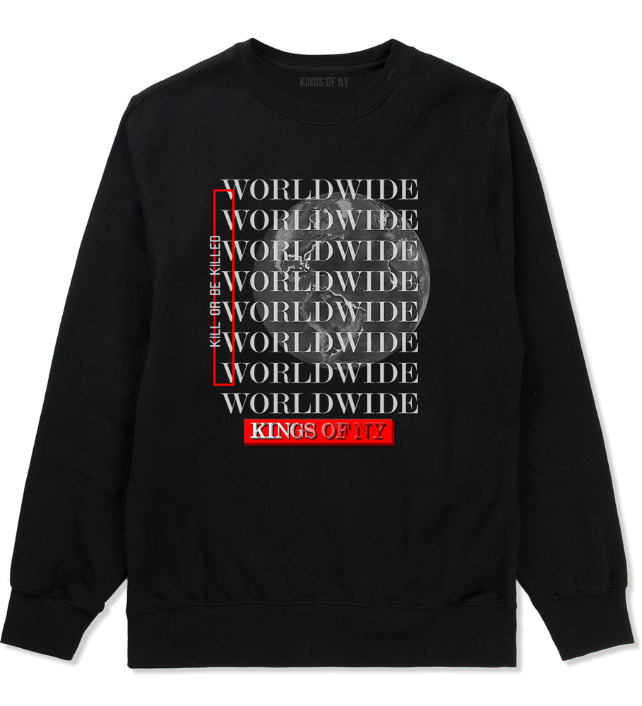 Killin Worldwide Mens Crewneck Sweatshirt Black
