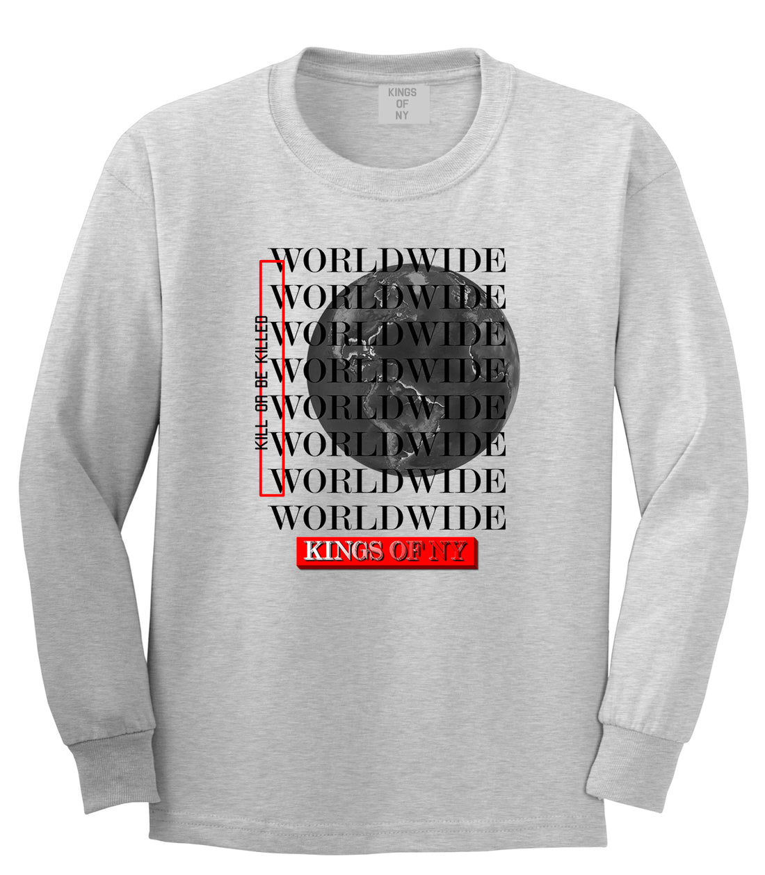 Killin Worldwide Mens Long Sleeve T-Shirt Grey
