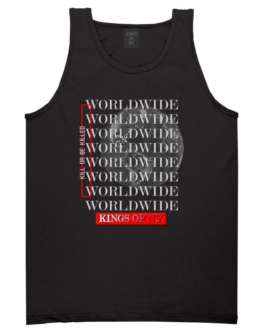Killin Worldwide Mens Tank Top T-Shirt Black