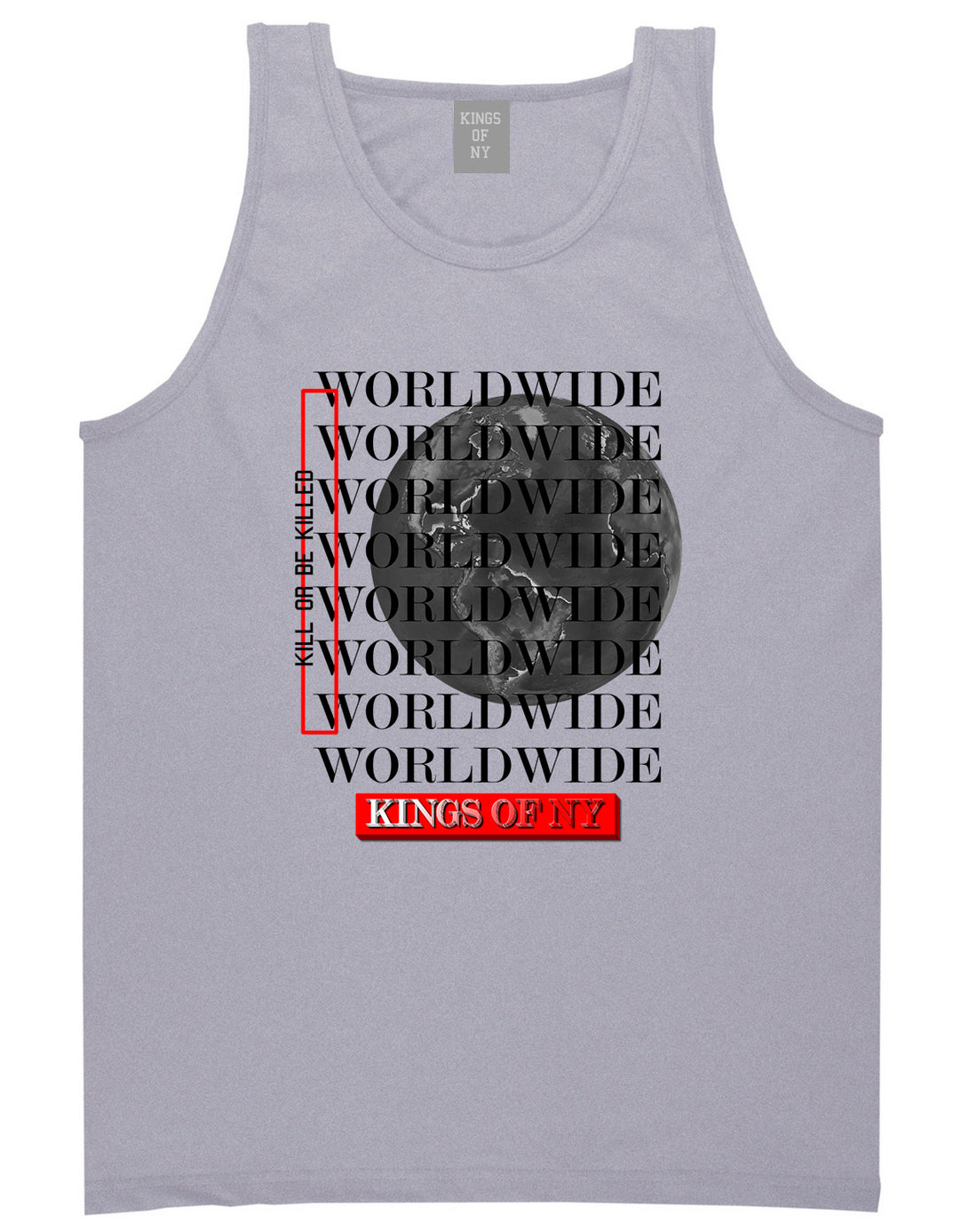 Killin Worldwide Mens Tank Top T-Shirt Grey