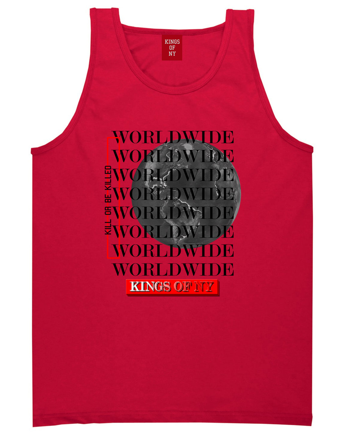 Killin Worldwide Mens Tank Top T-Shirt Red