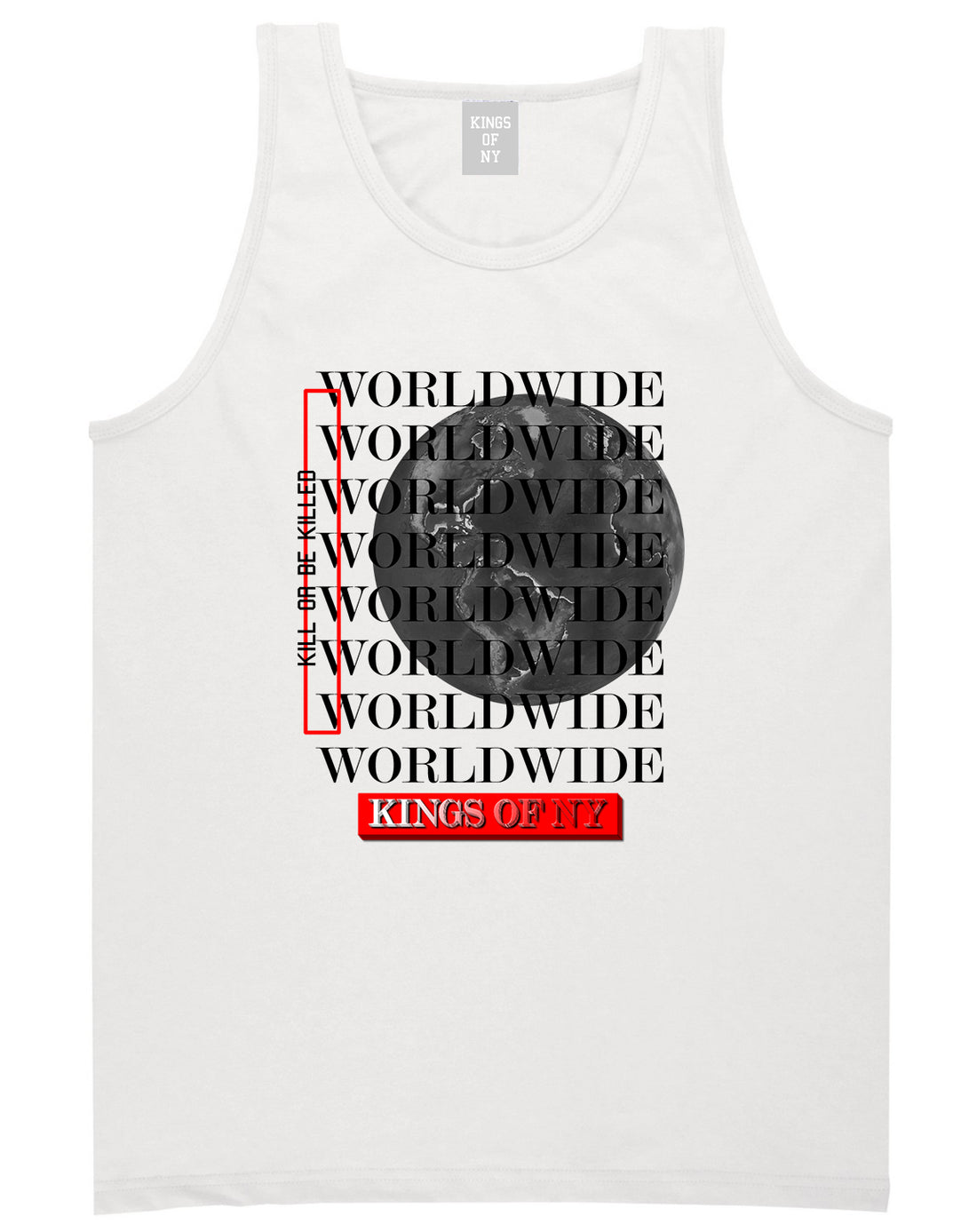 Killin Worldwide Mens Tank Top T-Shirt White