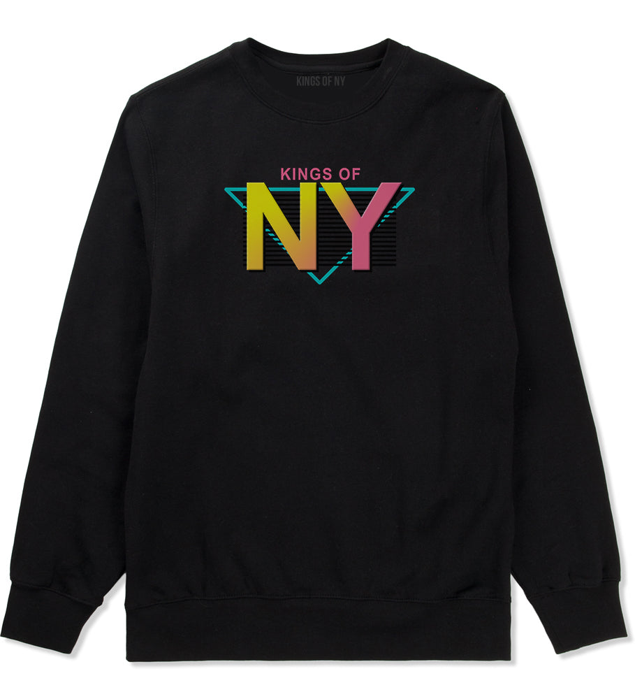 Kings Of NY 80s Retro Mens Crewneck Sweatshirt Black by Kings Of NY