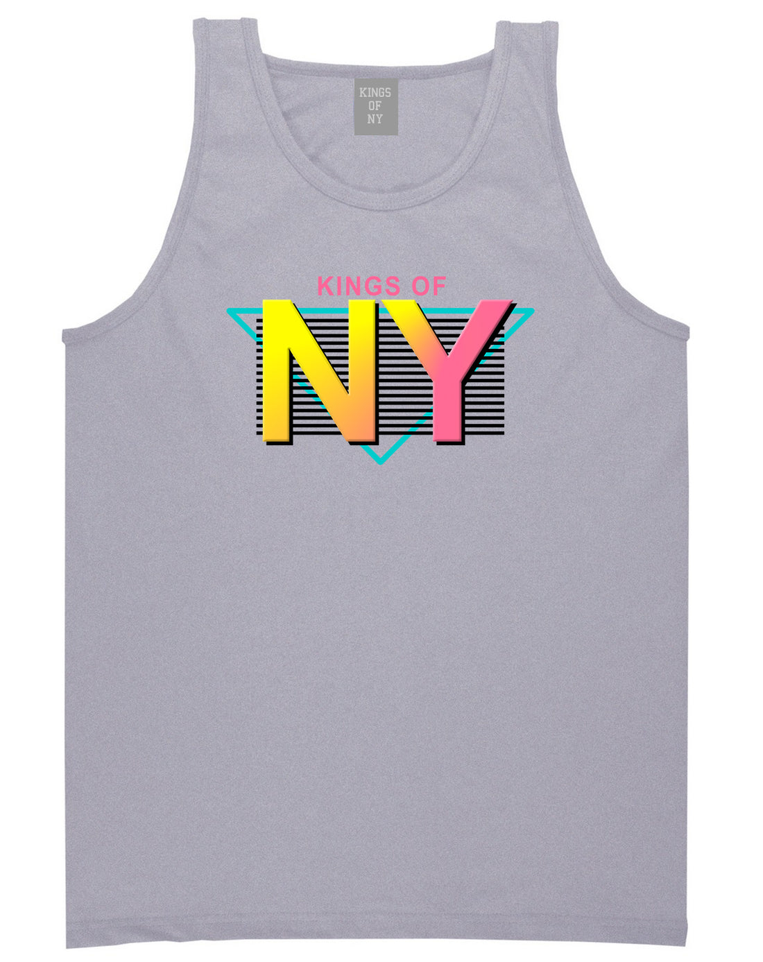 Kings Of NY 80s Retro Mens Tank Top Shirt Grey by Kings Of NY