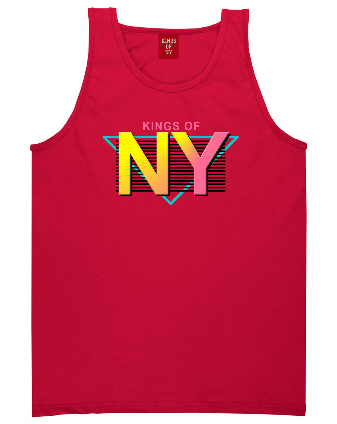 Kings Of NY 80s Retro Mens Tank Top Shirt Red by Kings Of NY