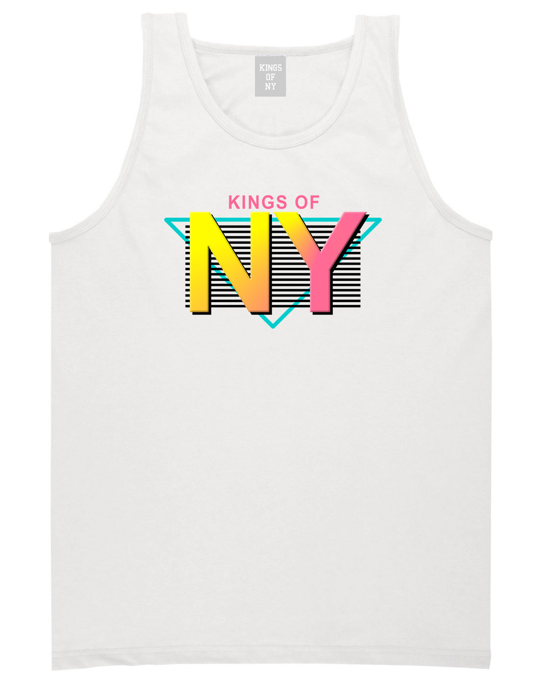 Kings Of NY 80s Retro Mens Tank Top Shirt White by Kings Of NY