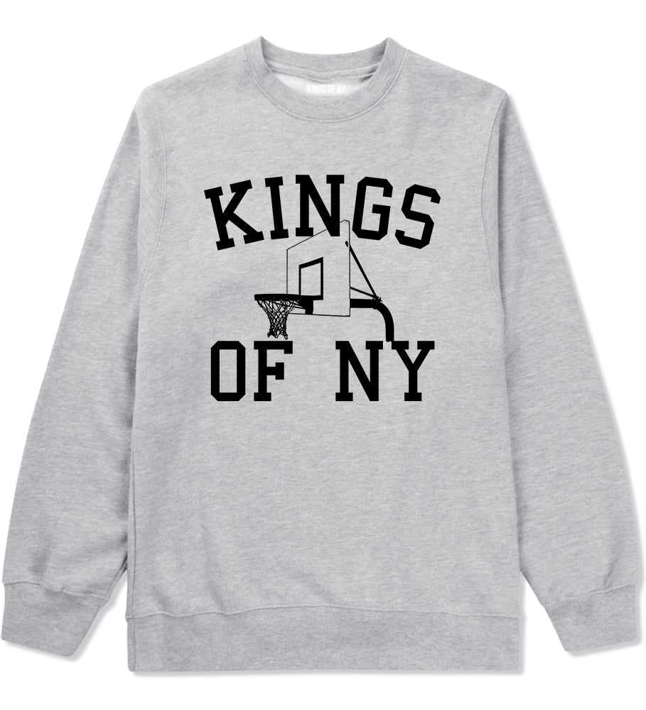 Kings Of NY Basketball Hoop Mens Crewneck Sweatshirt Grey