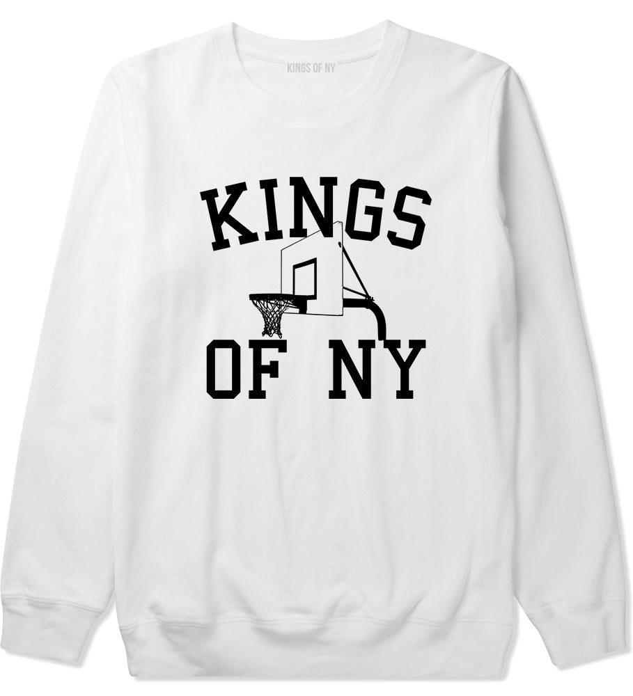 Kings Of NY Basketball Hoop Mens Crewneck Sweatshirt White