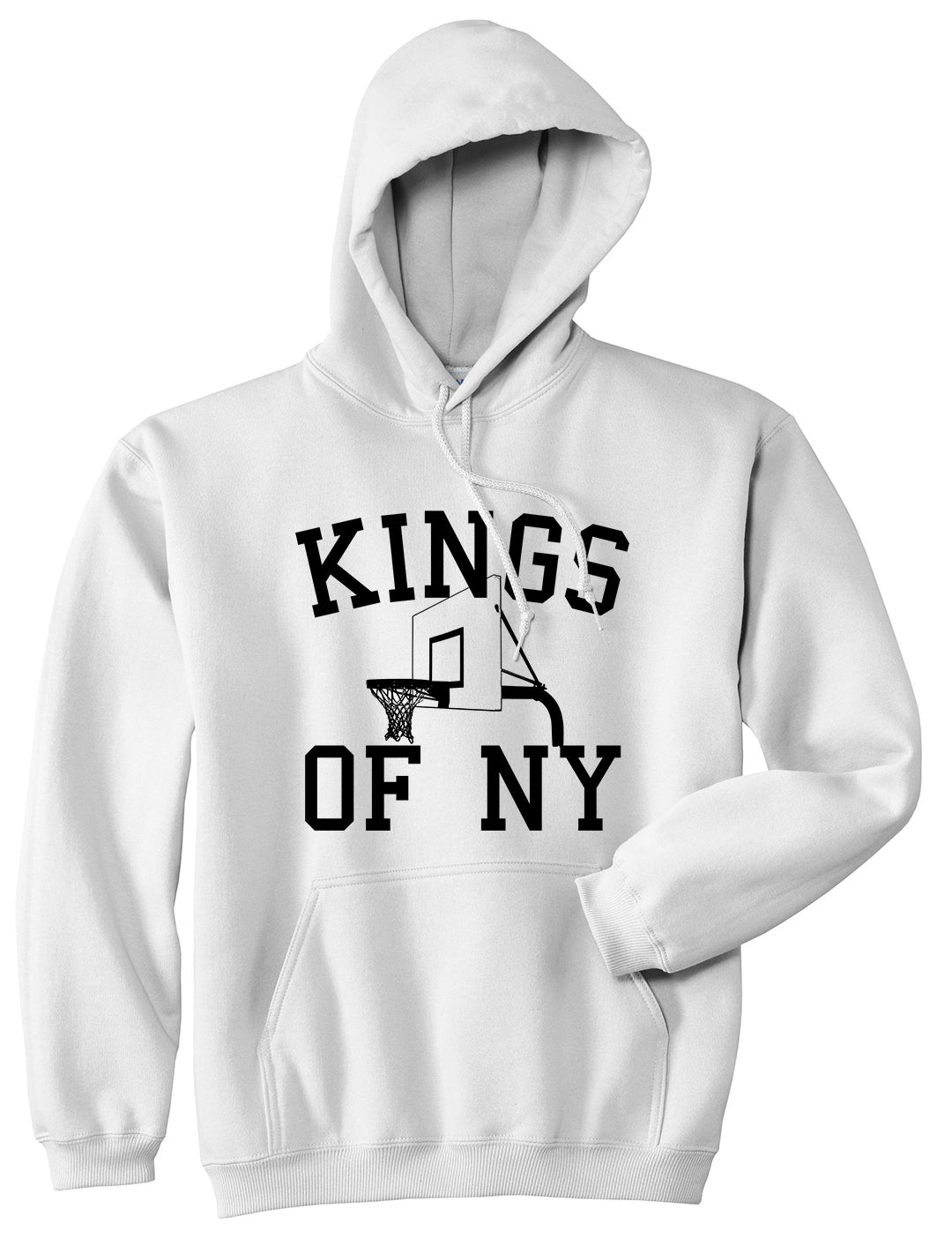 Kings Of NY Basketball Hoop Mens Pullover Hoodie White