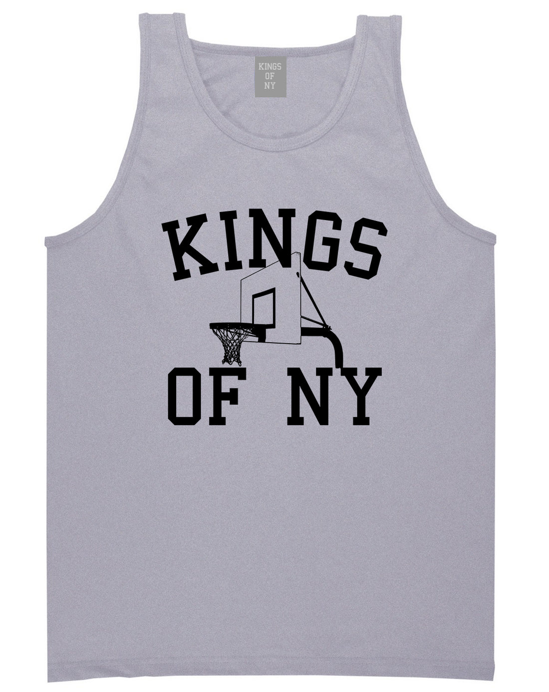 Kings Of NY Basketball Hoop Mens Tank Top T-Shirt Grey