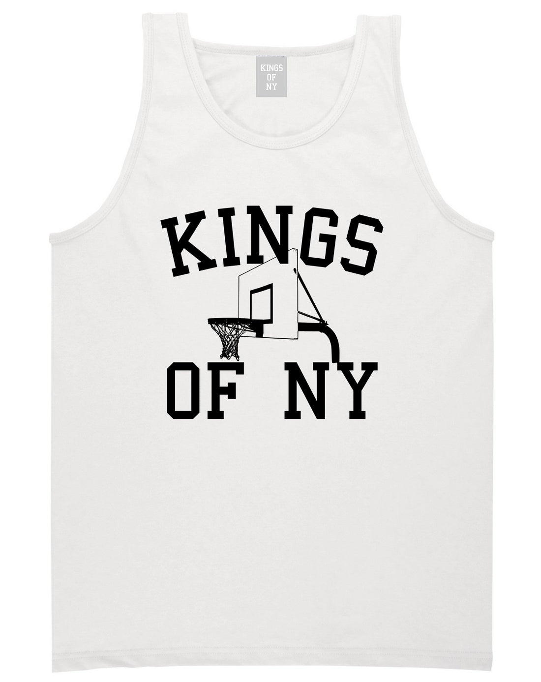 Kings Of NY Basketball Hoop Mens Tank Top T-Shirt White