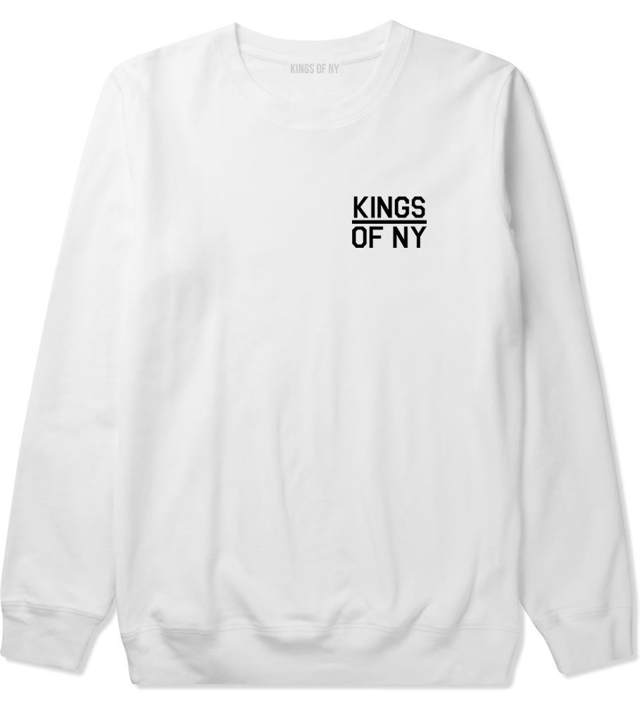Kings Of NY Classic Chest Logo Mens Crewneck Sweatshirt White
