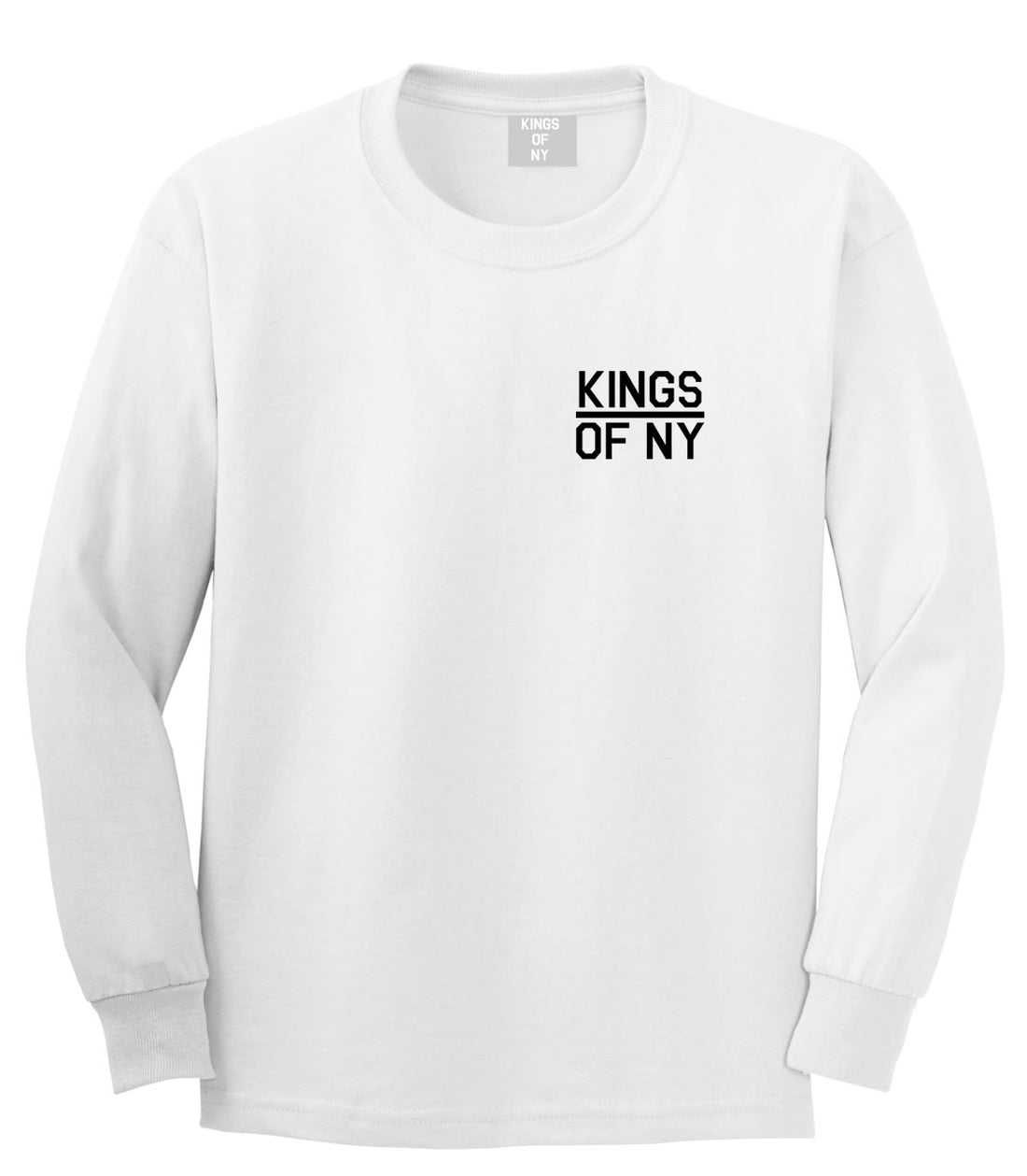 Kings Of NY Classic Chest Logo Mens Long Sleeve T-Shirt White