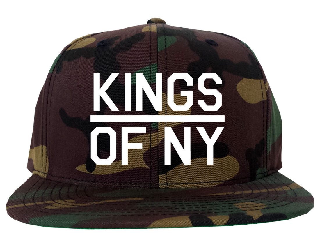 Kings Of NY Classic Chest Logo Mens Snapback Hat Green Camo