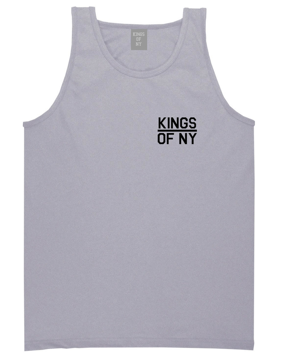 Kings Of NY Classic Chest Logo Mens Tank Top Shirt Grey