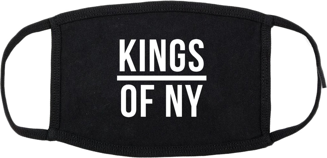 KINGS OF NY Black Cotton Face Mask