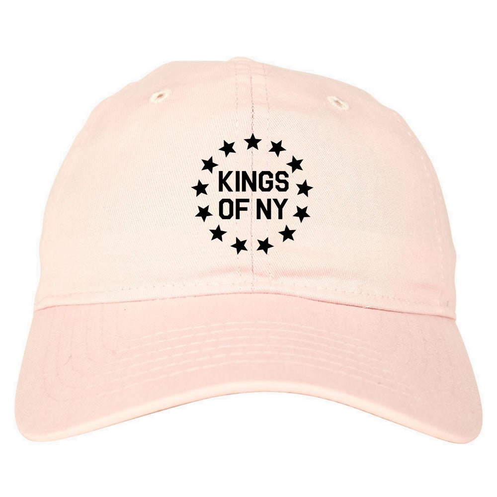 Kings Of NY Classic Stars Logo Chest Dad Hat Pink by KINGS OF NY