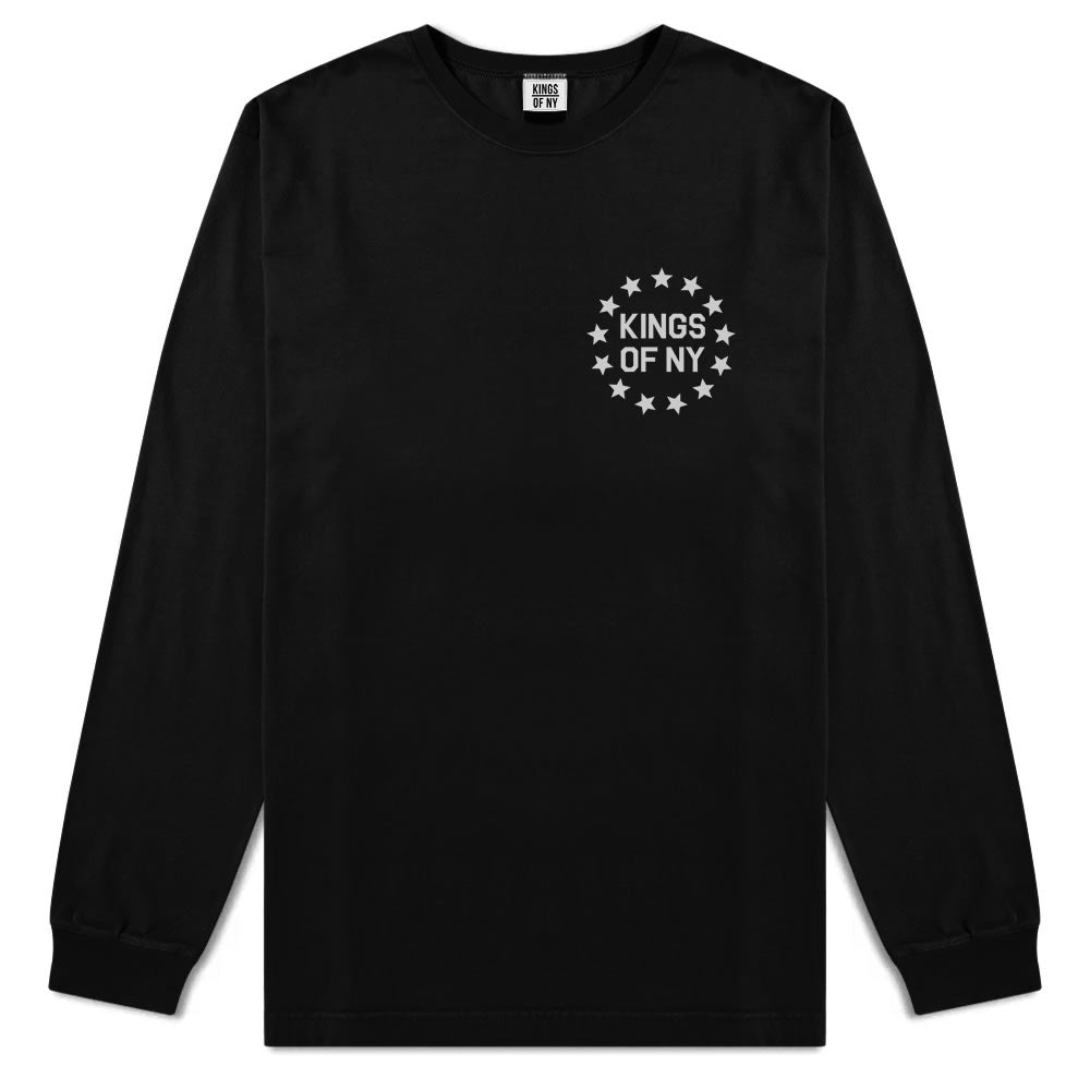 Kings Of NY Classic Stars Logo Chest Mens Long Sleeve T-Shirt Black By Kings Of NY