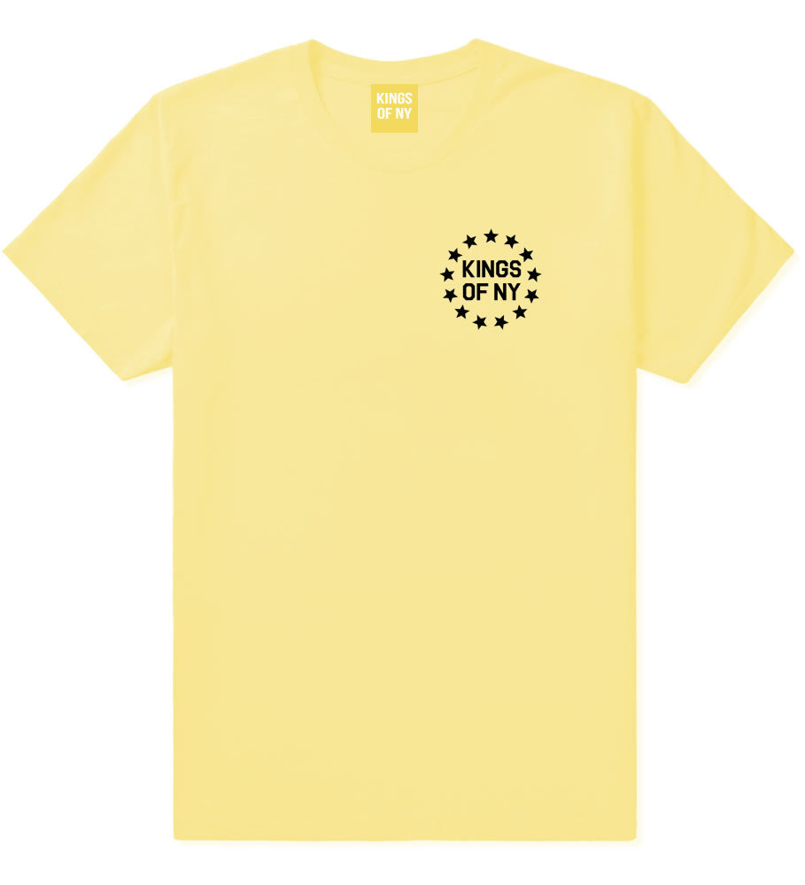 Kings Of NY Classic Stars Logo Chest Mens T-Shirt Spring Yellow By Kings Of NY