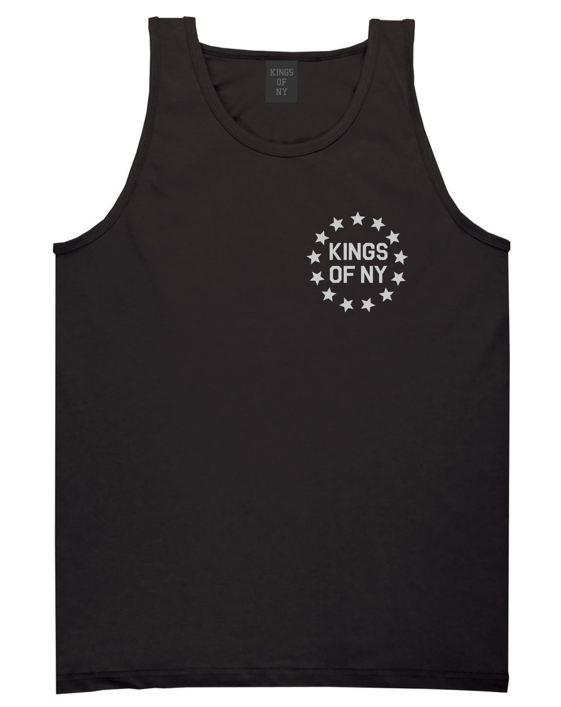 Kings Of NY Classic Stars Logo Chest Mens Tank Top Shirt Black By Kings Of NY