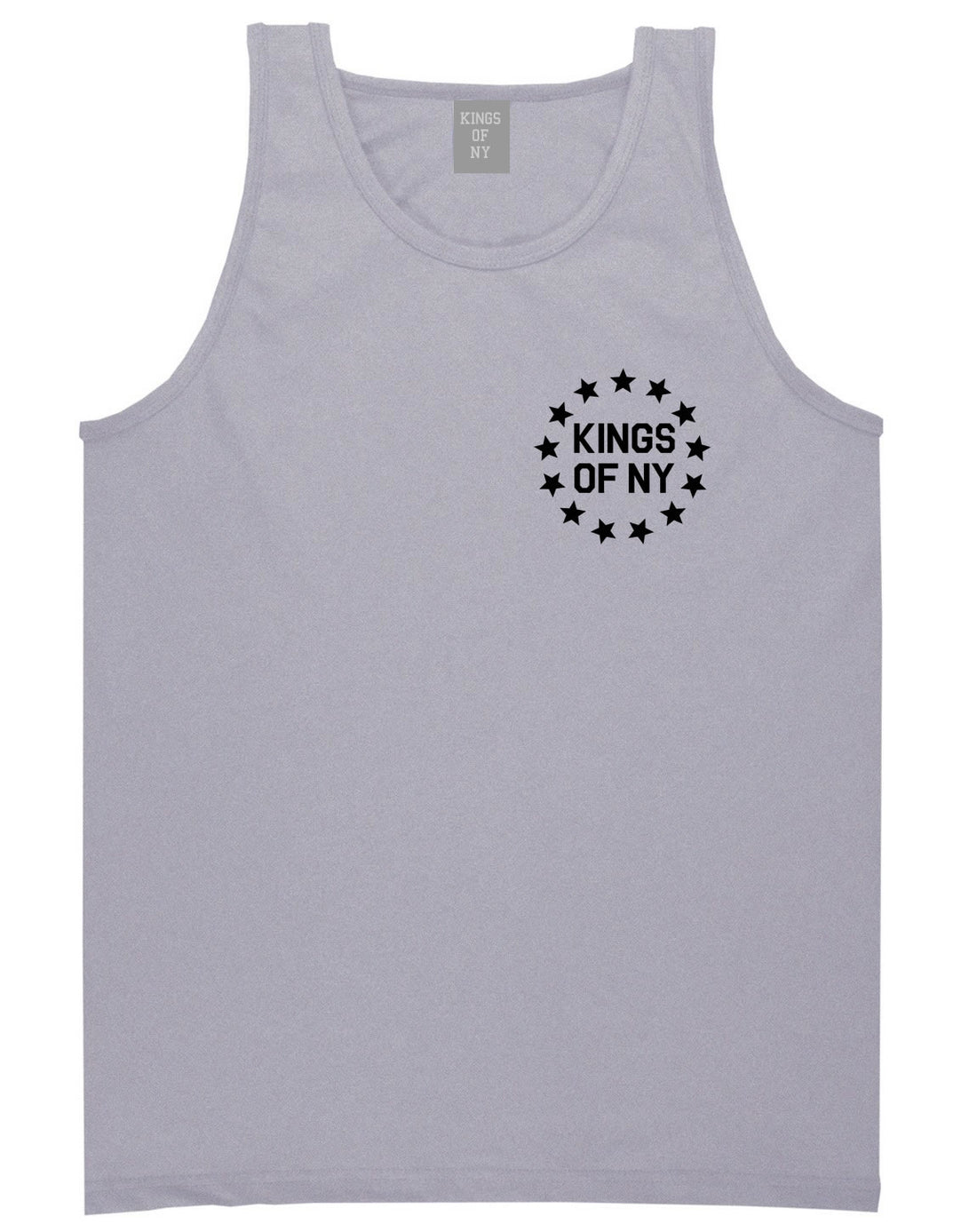 Kings Of NY Classic Stars Logo Chest Mens Tank Top Shirt Grey By Kings Of NY