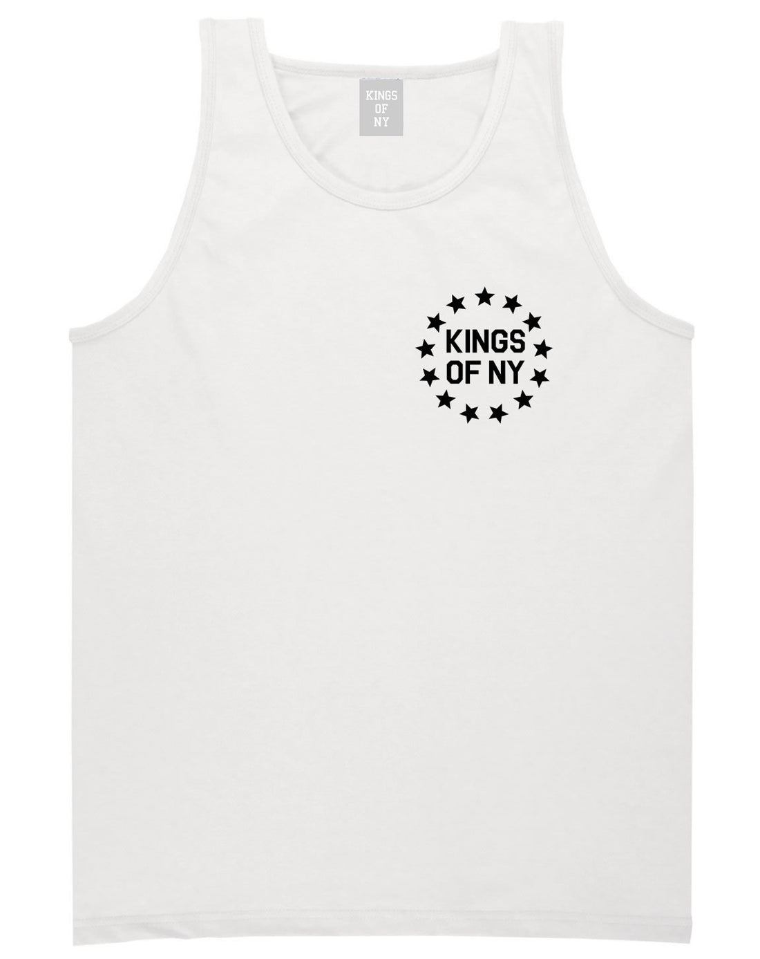 Kings Of NY Classic Stars Logo Chest Mens Tank Top Shirt White By Kings Of NY