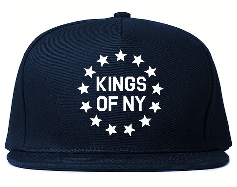 Kings Of NY Classic Stars Logo Chest Snapback Hat Navy Blue by KINGS OF NY