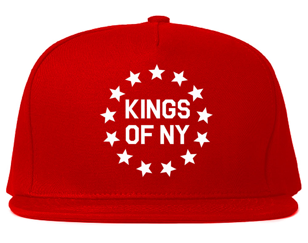 Kings Of NY Classic Stars Logo Chest Snapback Hat Red by KINGS OF NY