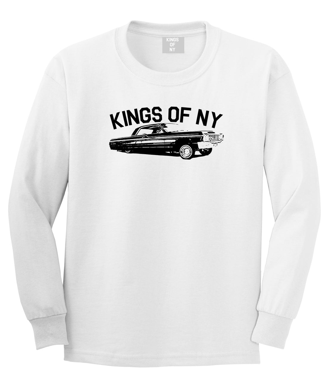 Kings Of NY Lowrider Mens Long Sleeve T-Shirt White by Kings Of NY