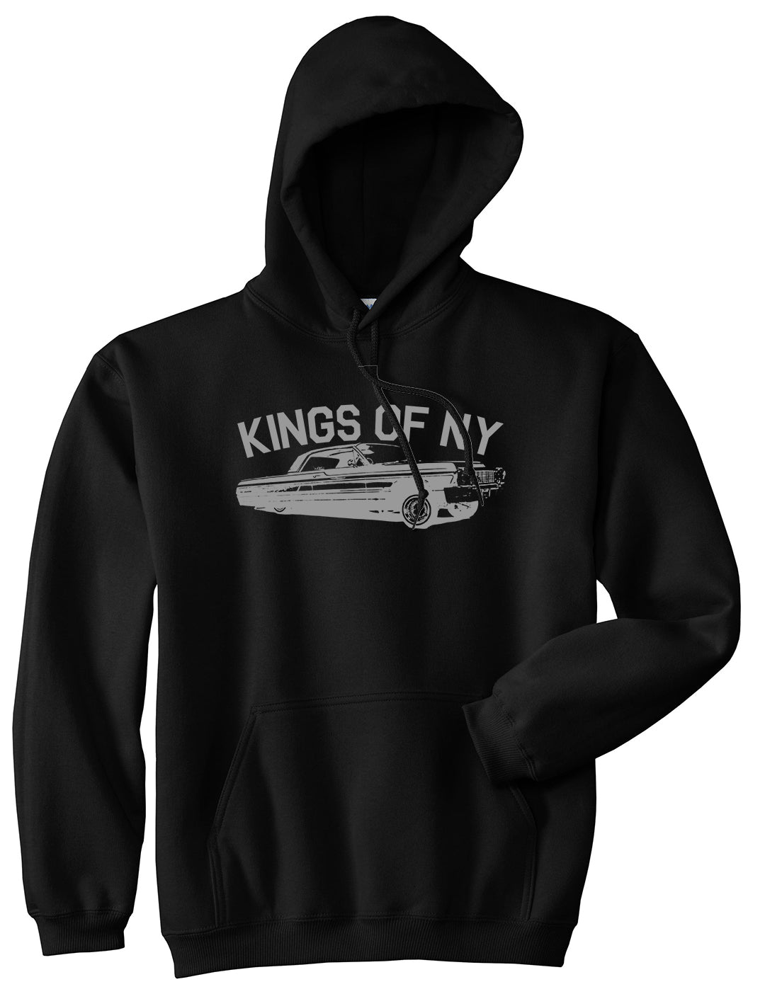 Kings Of NY Lowrider Mens Pullover Hoodie Black by Kings Of NY