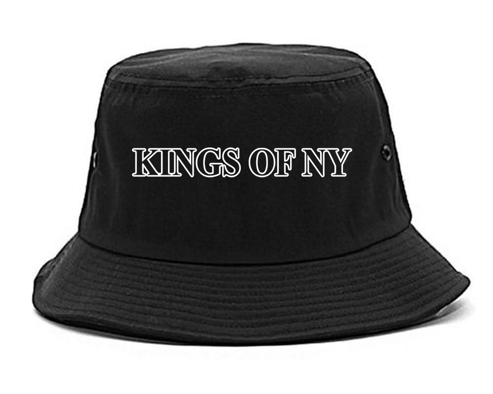 Kings Of NY Outline Classic Logo Mens Bucket Hat Black
