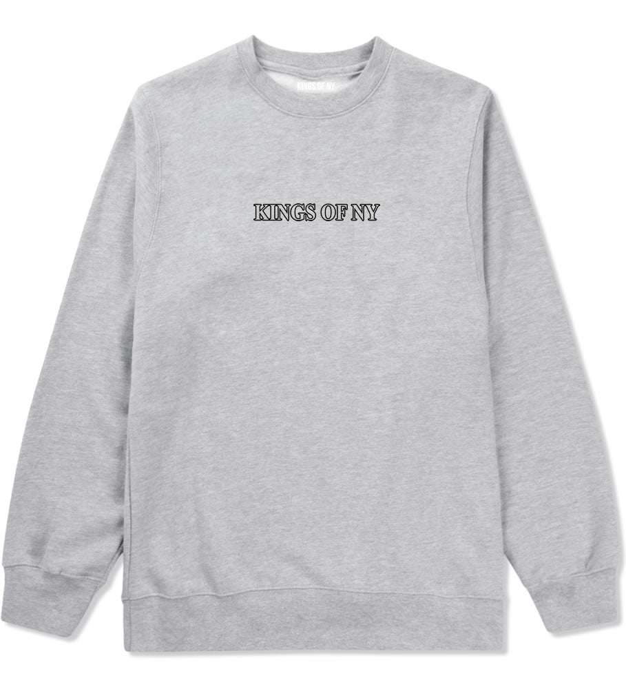 Kings Of NY Outline Classic Logo Mens Crewneck Sweatshirt Grey