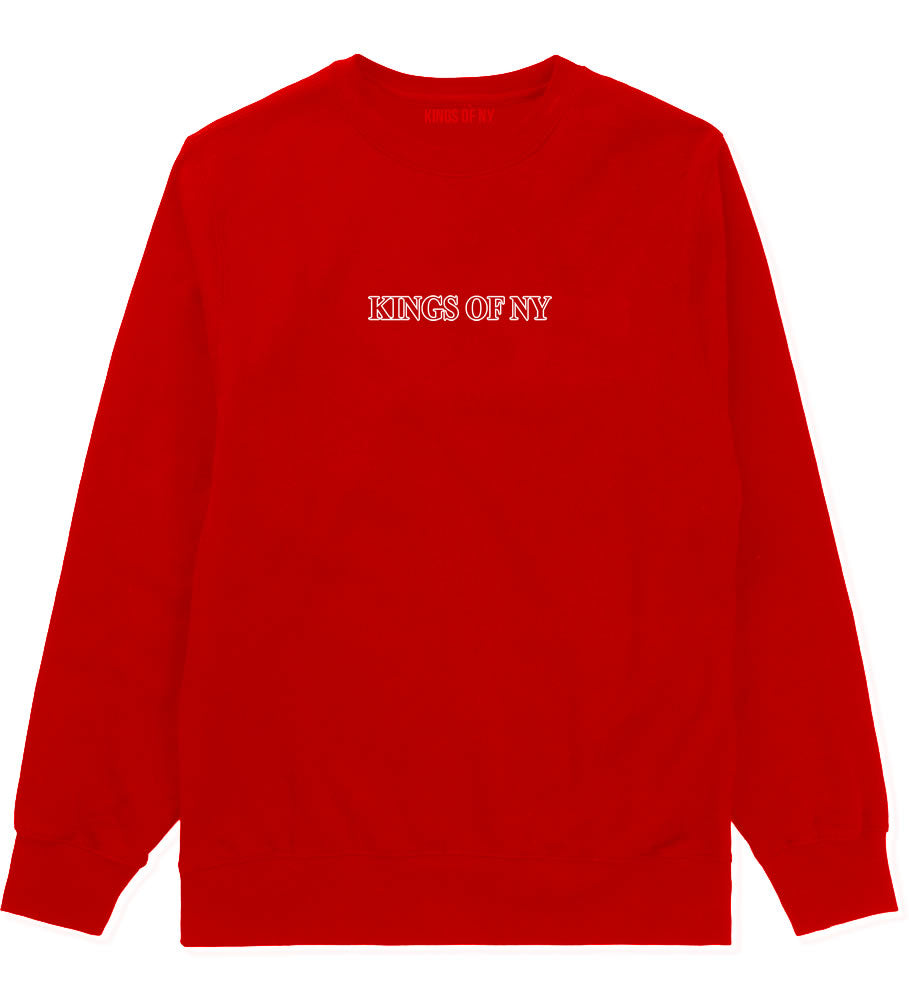 Kings Of NY Outline Classic Logo Mens Crewneck Sweatshirt Red