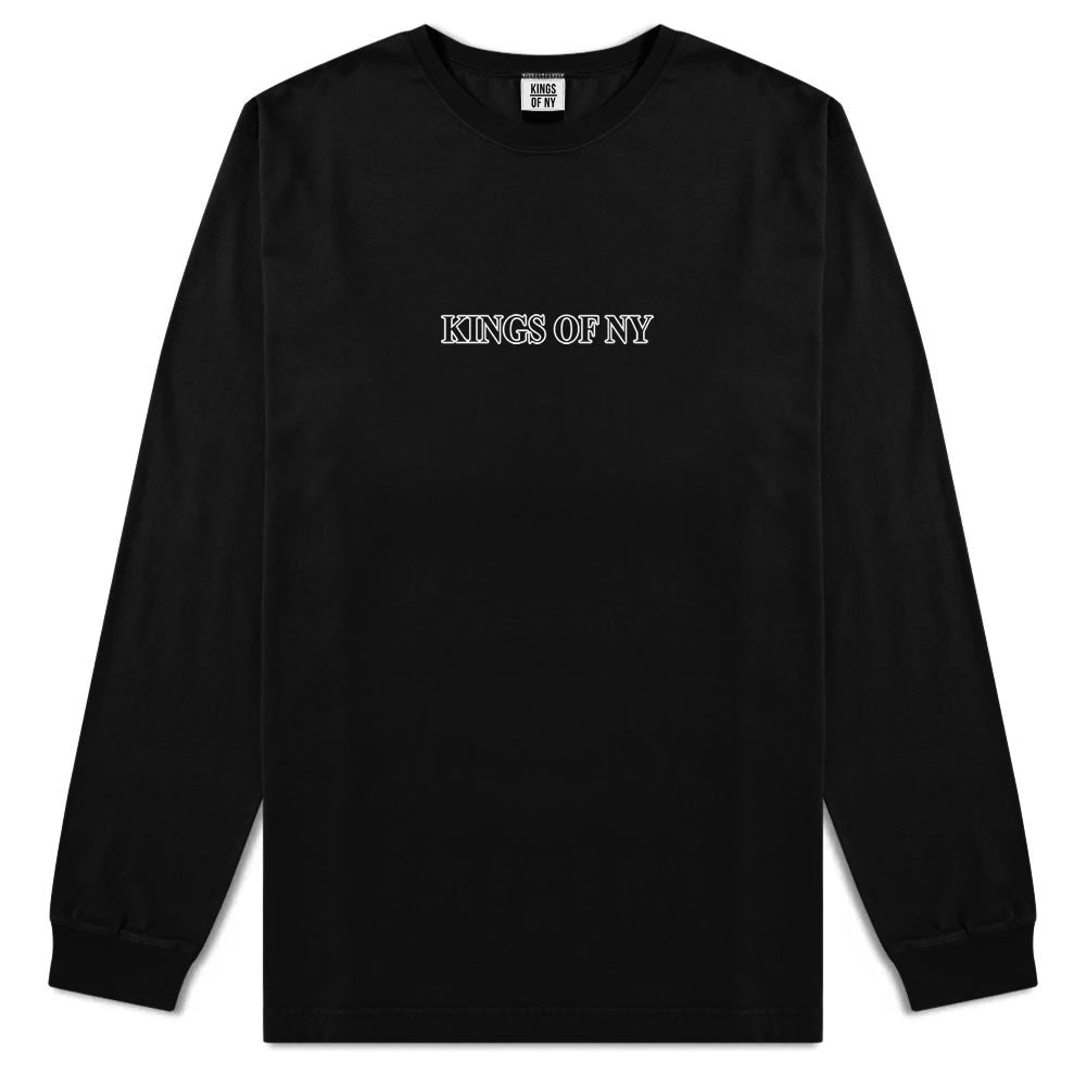 Kings Of NY Outline Classic Logo Mens Long Sleeve T-Shirt Black