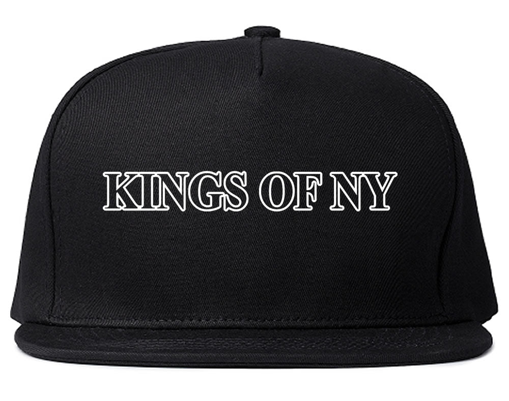 Kings Of NY Outline Classic Logo Mens Snapback Hat Black