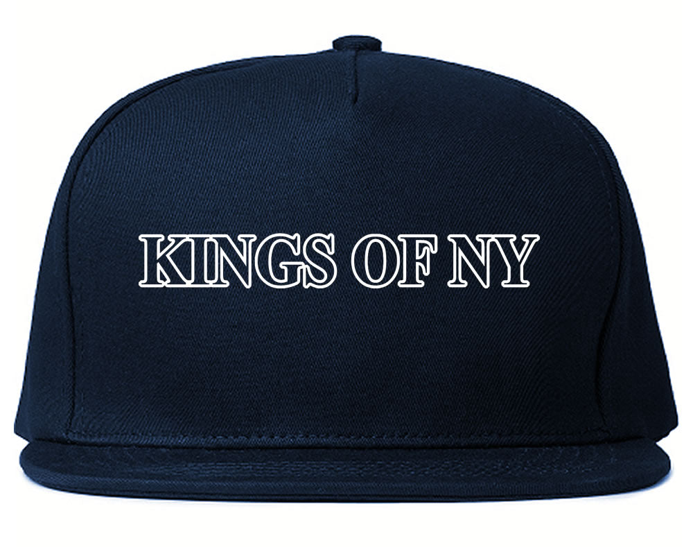 Kings Of NY Outline Classic Logo Mens Snapback Hat Navy Blue