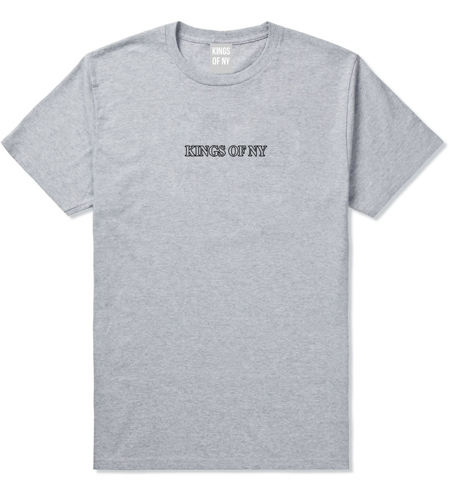 Kings Of NY Outline Classic Logo Mens T-Shirt Grey