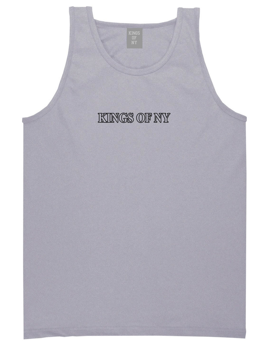 Kings Of NY Outline Classic Logo Mens Tank Top Shirt Grey