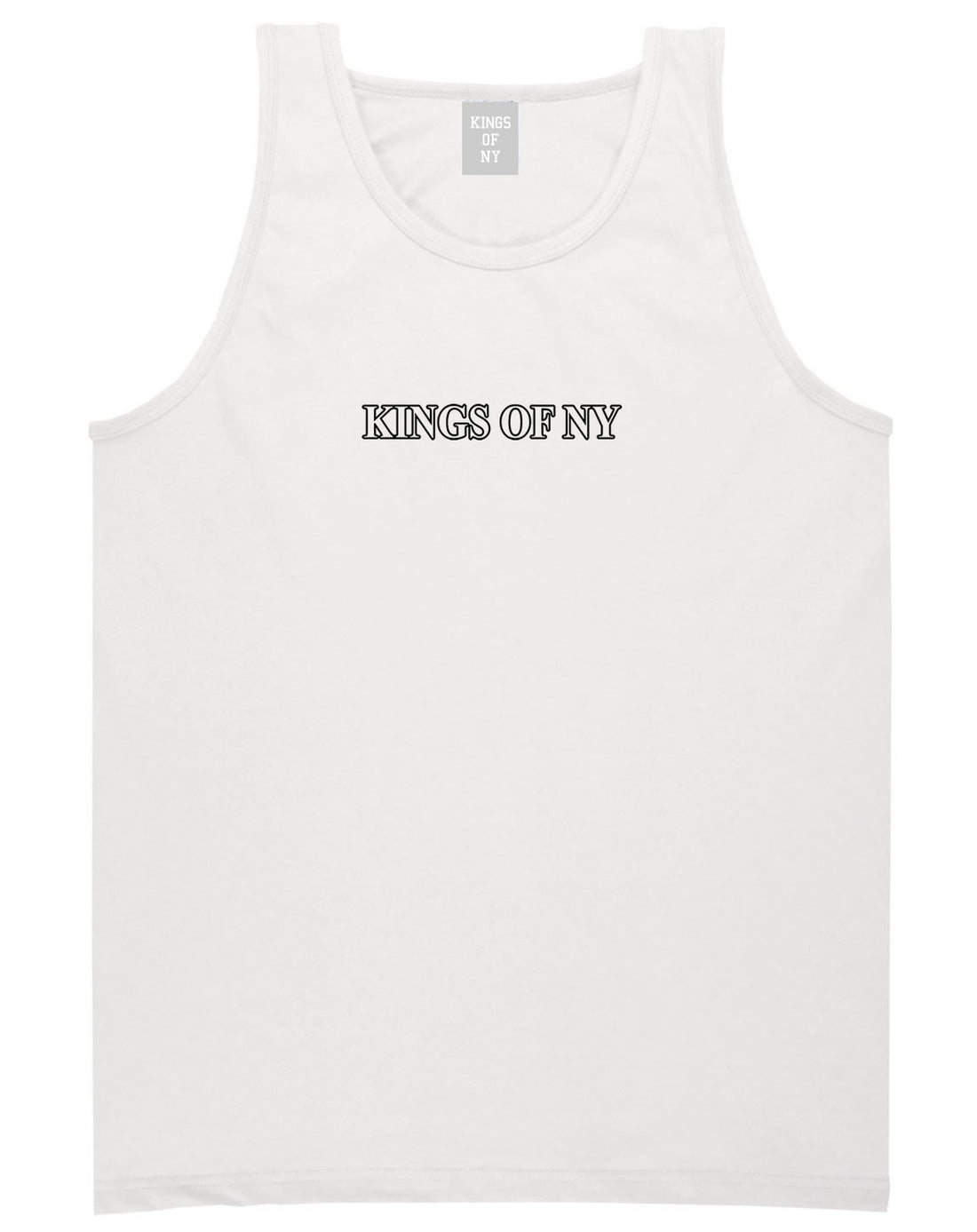 Kings Of NY Outline Classic Logo Mens Tank Top Shirt White