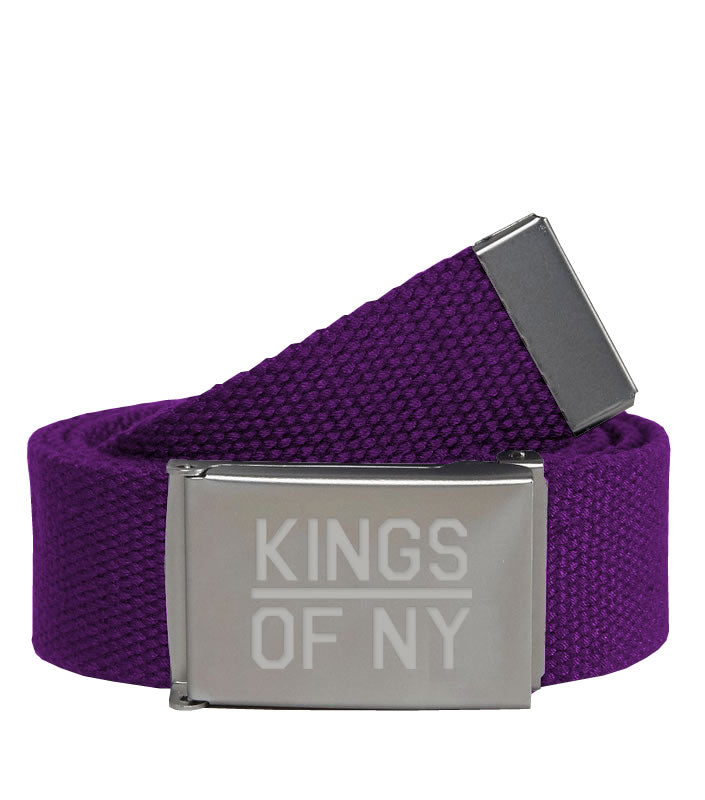 Kings Of NY Purple Canvas Military Web Mens Belt